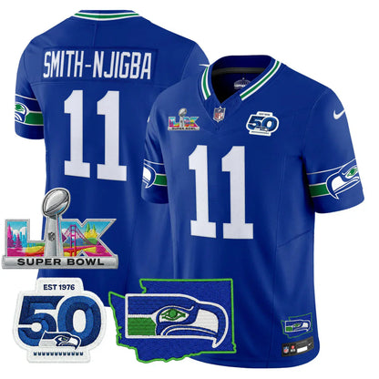 SEA 50th & NFC West Champions Patch Gold Vapor Limited Jersey - All Stitched