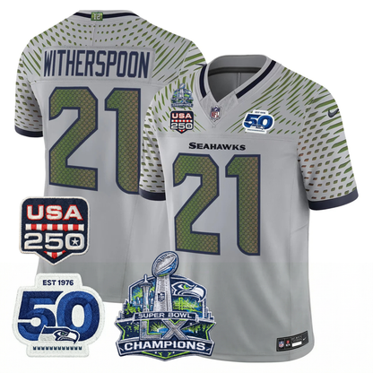 SEA S.Bowl LX Champions Patch Vapor Limited Jersey - All Stitched