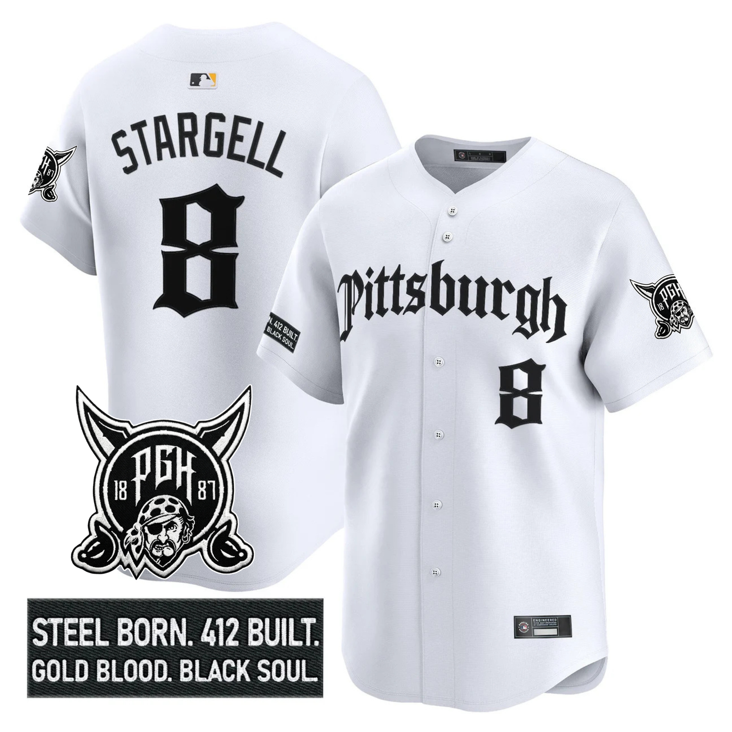 PIT 'Gothic Steel City Edition' Vapor Premier Limited Jersey - All Stitched