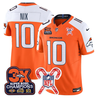 DEN 3-Time Champions & Christmas Patch Vapor Limited Jersey - All Stitched