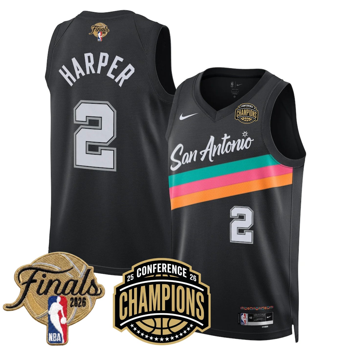 SAS 2026 NBA Western Conference Champions Vapor Jersey V3 - Stitched