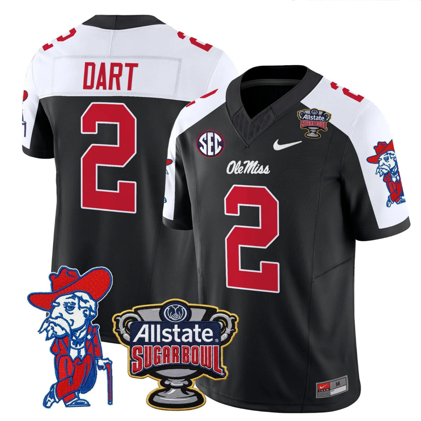 Ole Miss Rebels 2025 Sugar Bowl Patch Vapor Limited Jersey - All Stitched