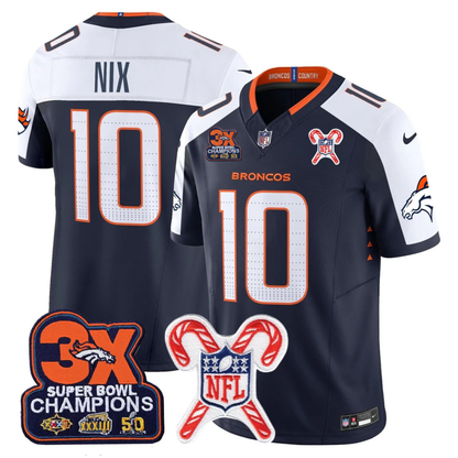 DEN 3-Time Champions & Christmas Patch Vapor Limited Jersey - All Stitched