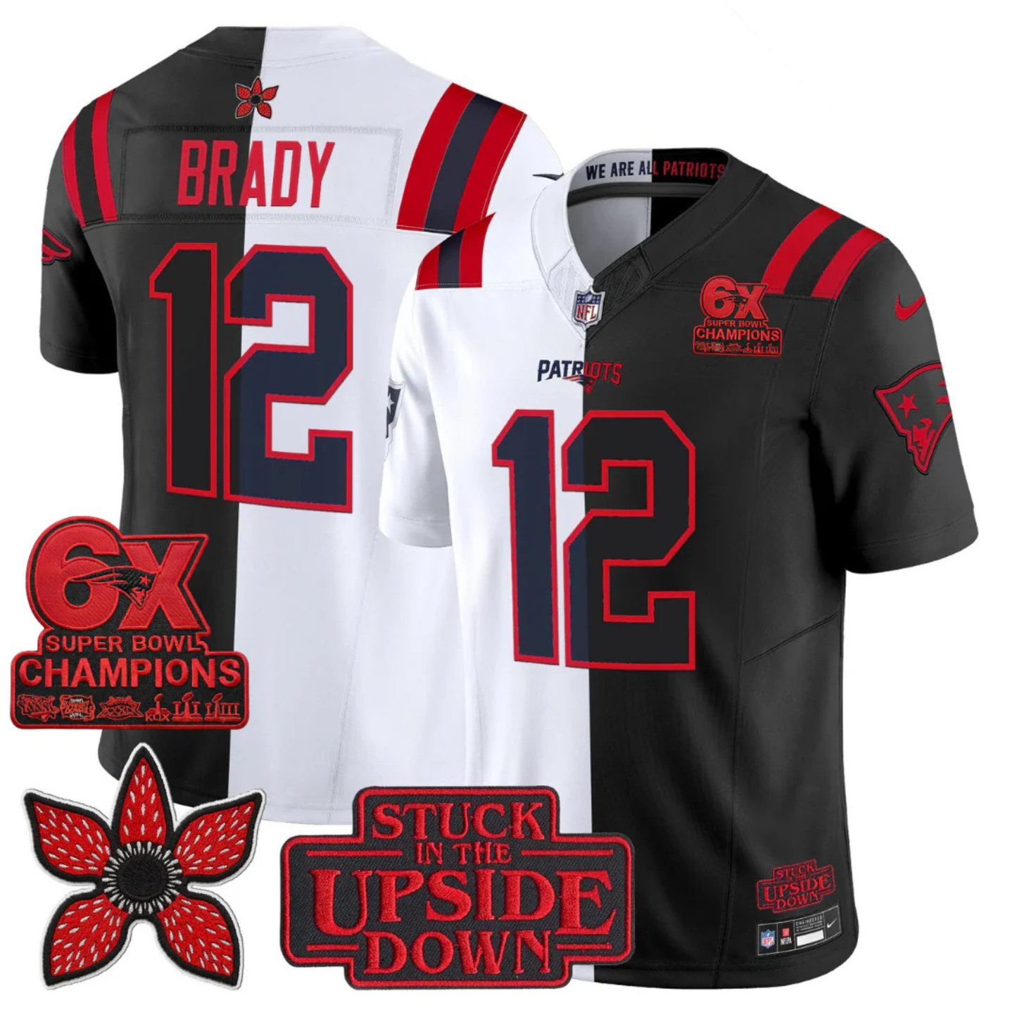 NE 6-Times Champions Patch 'Upside Down Edition' Vapor Limited Jersey - All Stitched