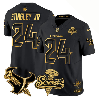 HOU 2026 DJ Screw Vapor Limited Gold Edition Jersey - All Stitched