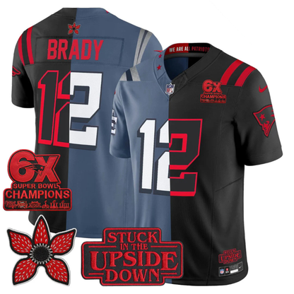 NE 6-Times Champions Patch 'Upside Down Edition' Vapor Limited Jersey - All Stitched