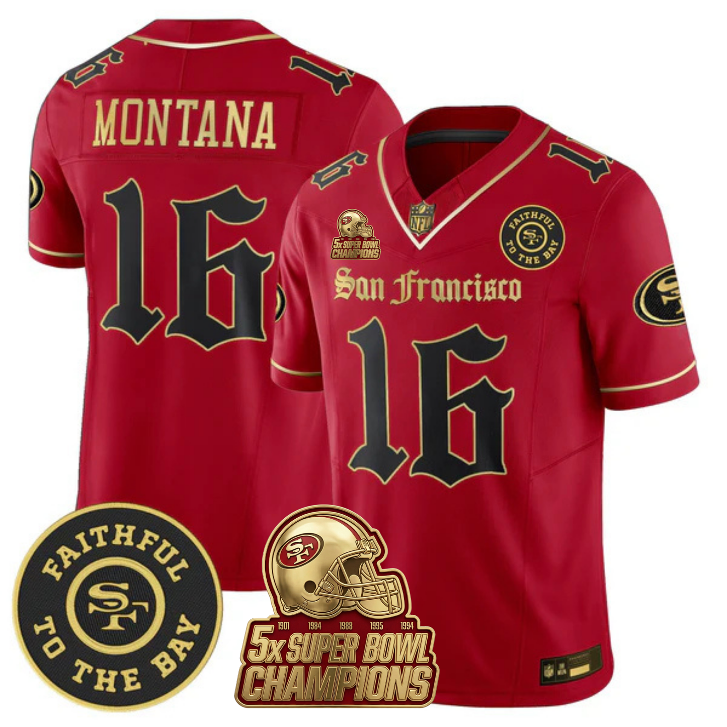 SF 5-Time Champions 'Gothic Edition' Vapor Limited Jersey - All Stitched