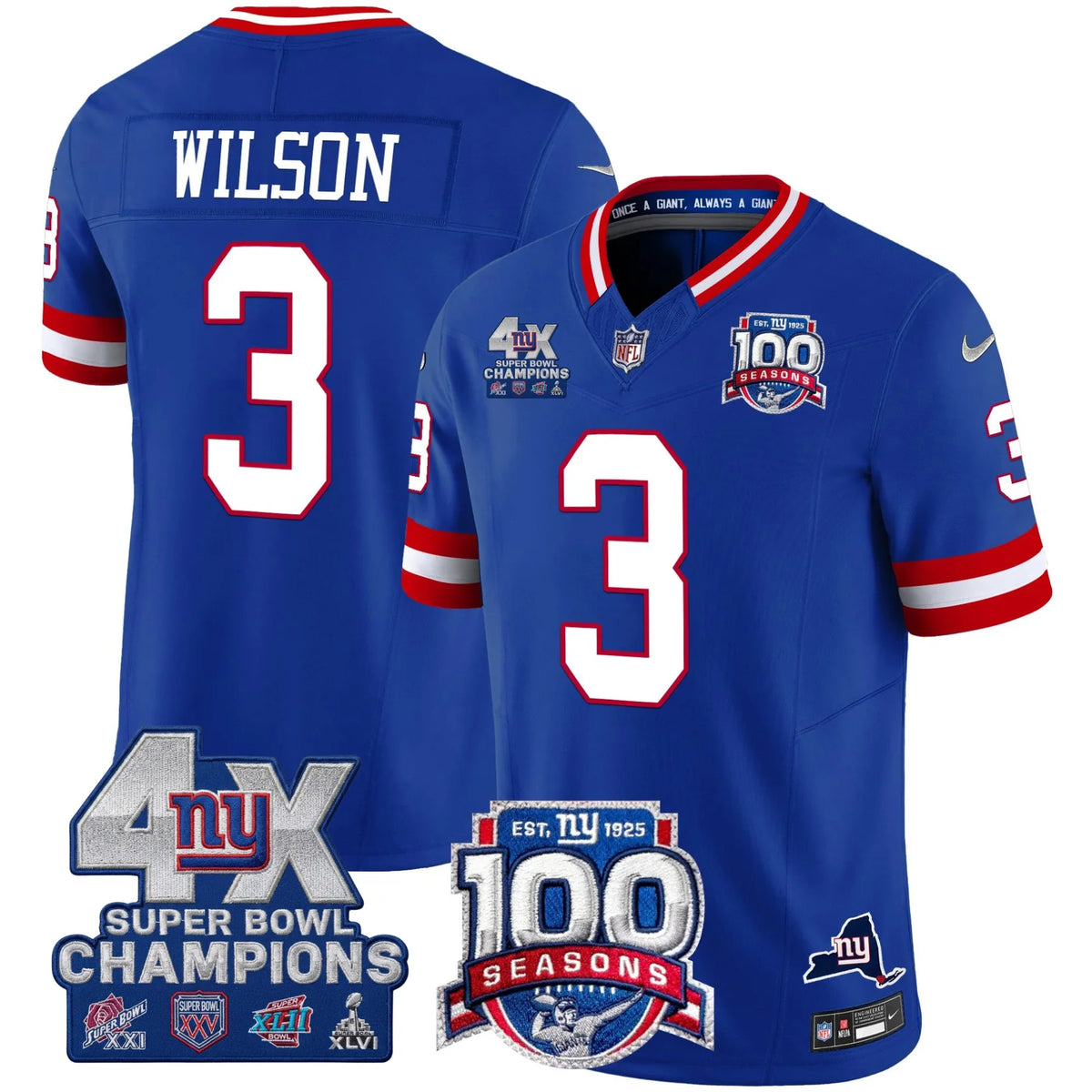 NYG 4X Champions & 100th Season Patch Limited Edition - Stitched (2)