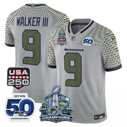 SEA S.Bowl LX Champions Patch Vapor Limited Jersey - All Stitched