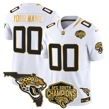 JAX 2025 AFC South Champions Gold Vapor Limited Jersey - All Stitched