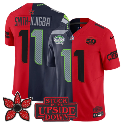 Seattle Seahawks 2025 NFC West Division Champions 'Upside Down Edition' Vapor Limited Jersey - All Stitched