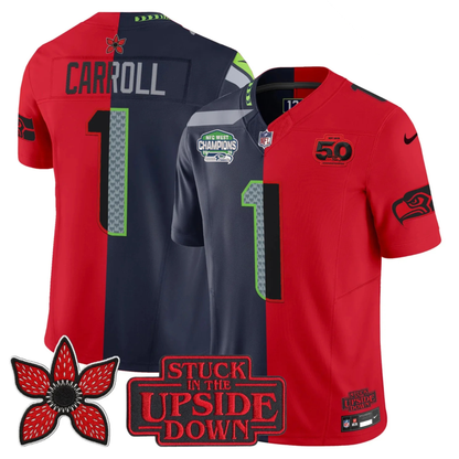 Seattle Seahawks 2025 NFC West Division Champions 'Upside Down Edition' Vapor Limited Jersey - All Stitched