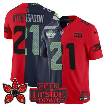 Seattle Seahawks 2025 NFC West Division Champions 'Upside Down Edition' Vapor Limited Jersey - All Stitched