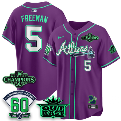ATL 2026 NL East Champs Atliens Cool Base Galaxy Version Jersey - Stitched