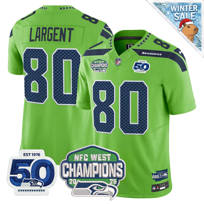 Seattle Seahawks 50th & NFC West Champions Patch Vapor Limited Jersey - Stitched