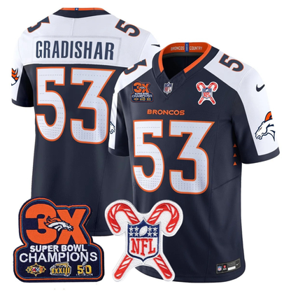DEN 3-Time Champions & Christmas Patch Vapor Limited Jersey - All Stitched