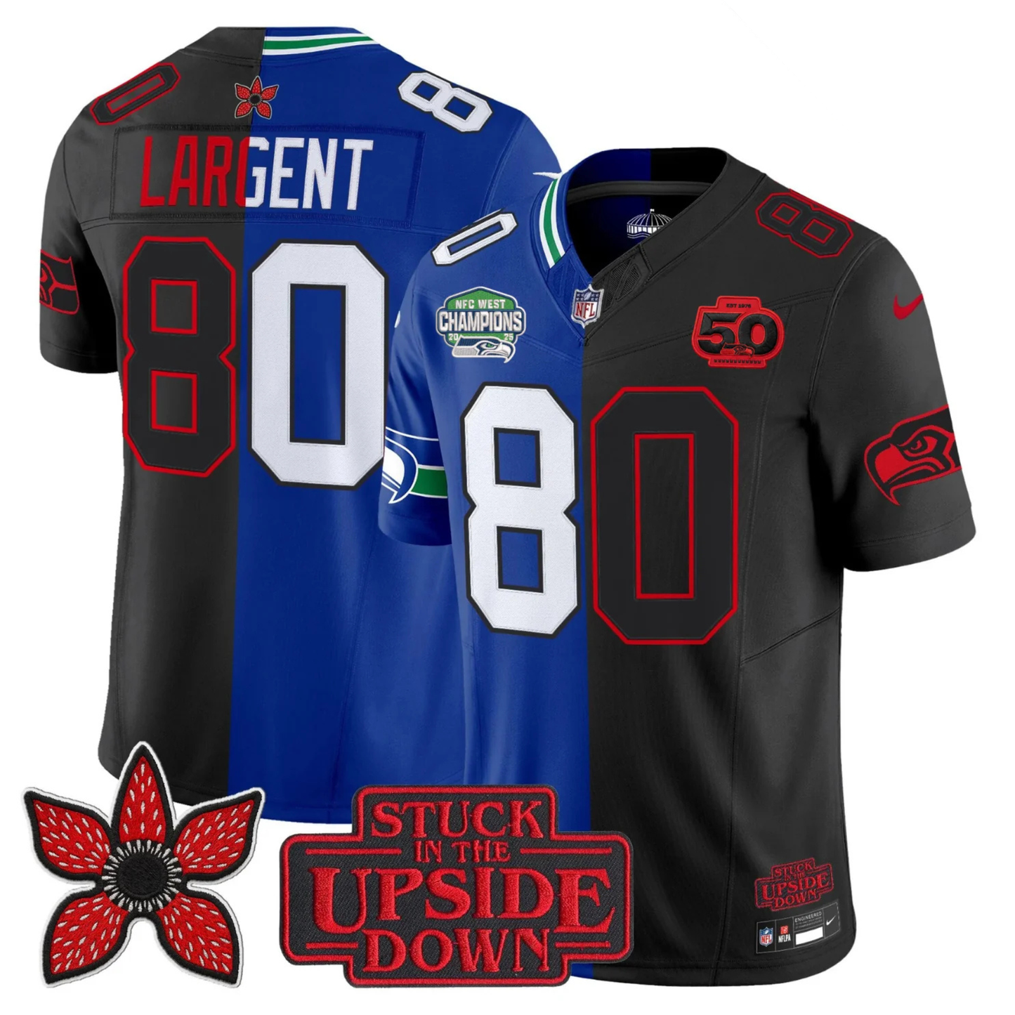 Seattle Seahawks 2025 NFC West Division Champions 'Upside Down Edition' Vapor Limited Jersey - All Stitched