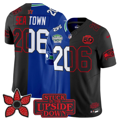 Seattle Seahawks 2025 NFC West Division Champions 'Upside Down Edition' Vapor Limited Jersey - All Stitched