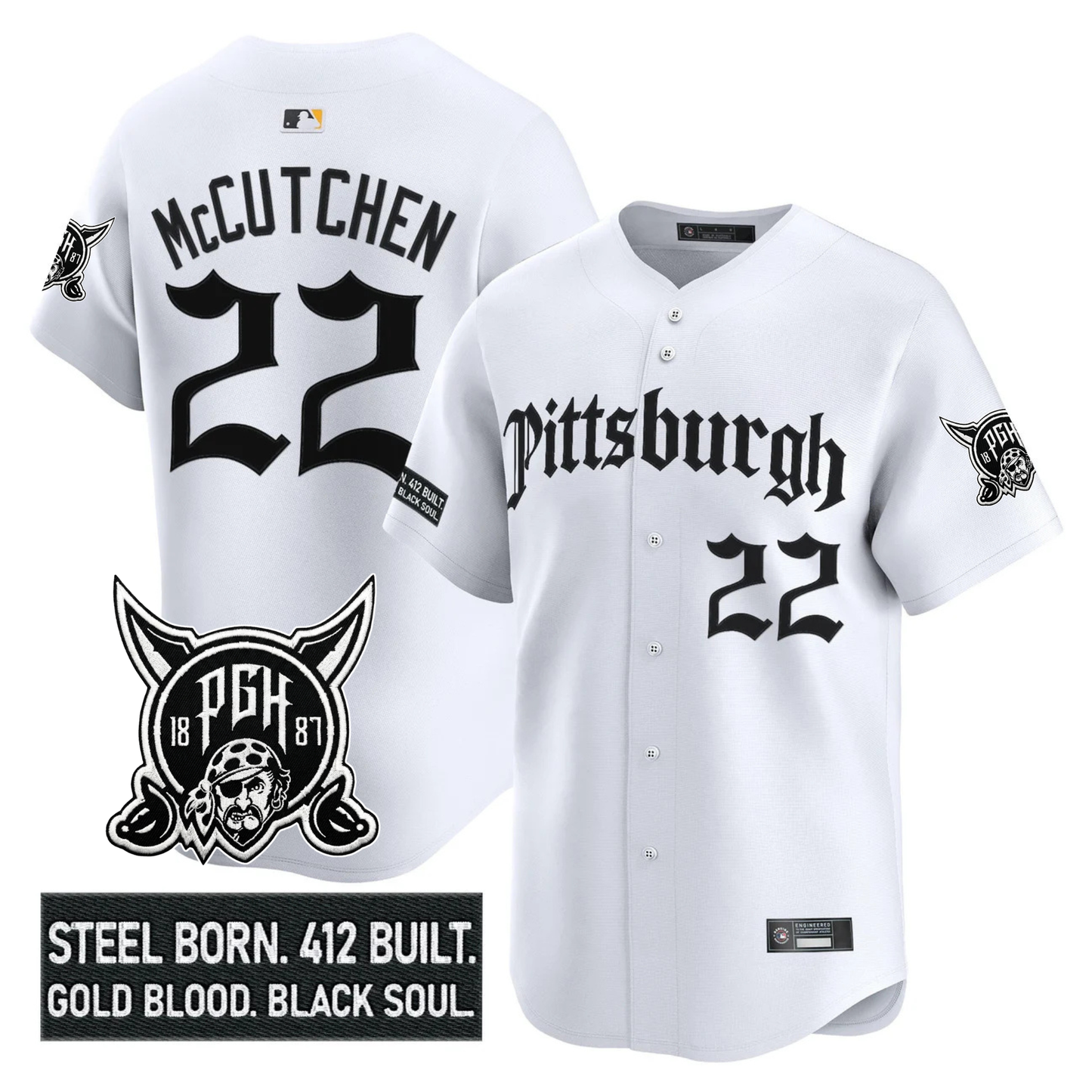 PIT 'Gothic Steel City Edition' Vapor Premier Limited Jersey - All Stitched