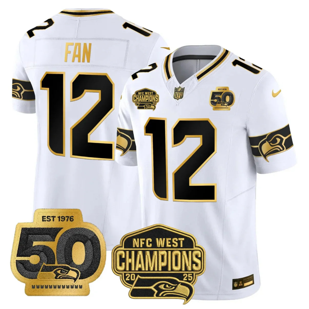 SEA 50th & NFC West Champions Patch Vapor Limited Jersey - All Stitched