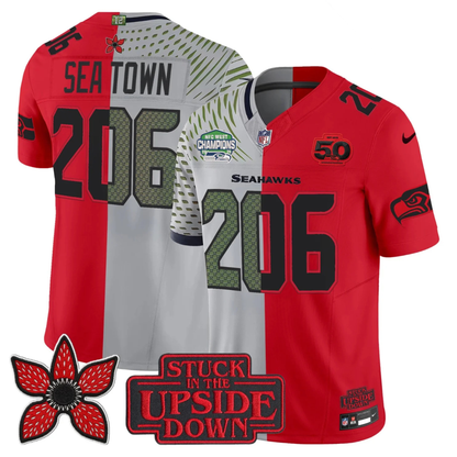 Seattle Seahawks 2025 NFC West Division Champions 'Upside Down Edition' Vapor Limited Jersey - All Stitched