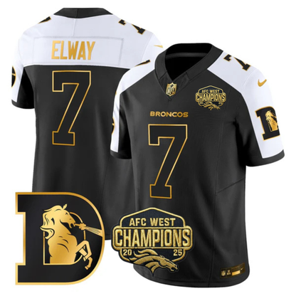 DEN AFC West Champions Throwback Gold Vapor Limited Jersey - All Stitched