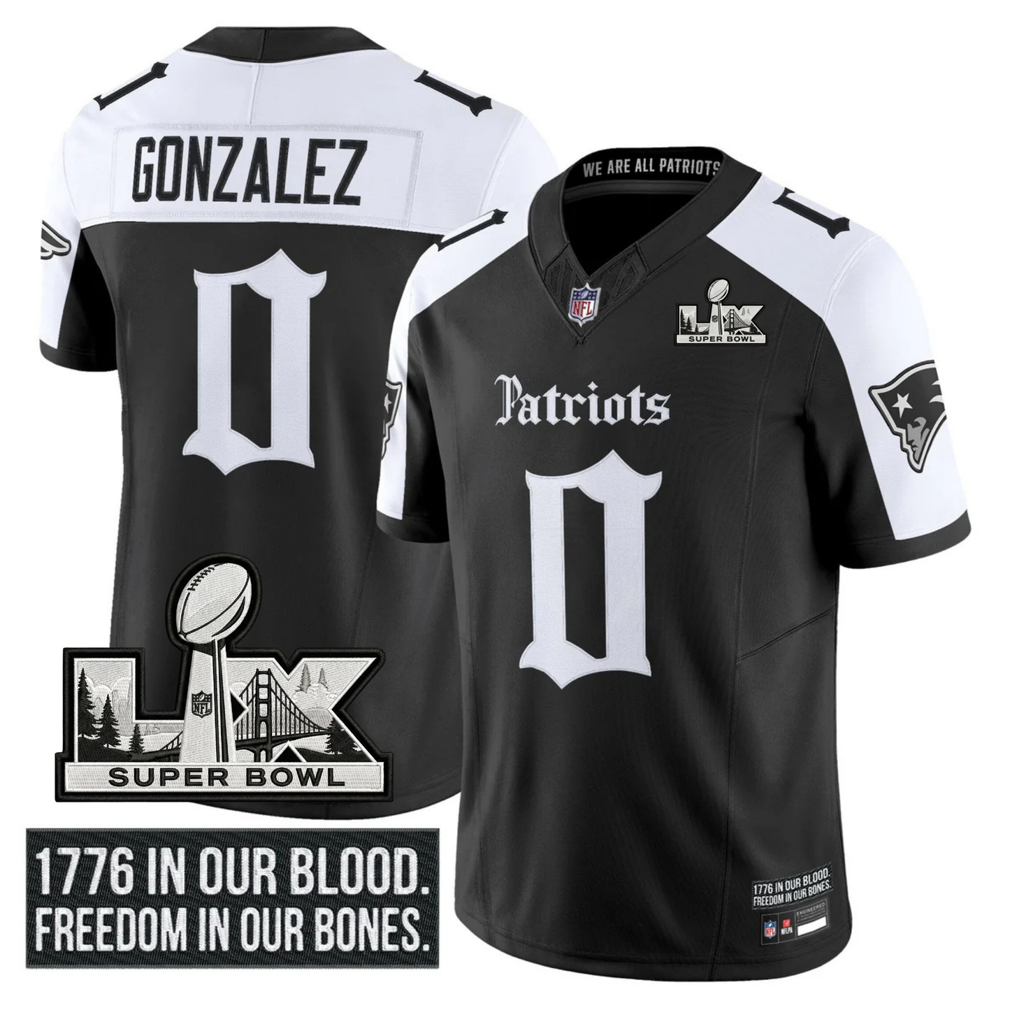 NE SB LX Patch Vapor Limited Gothic Jersey - All Stitched