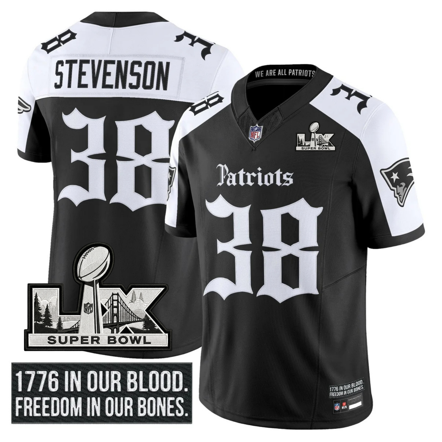 NE SB LX Patch Vapor Limited Gothic Jersey - All Stitched