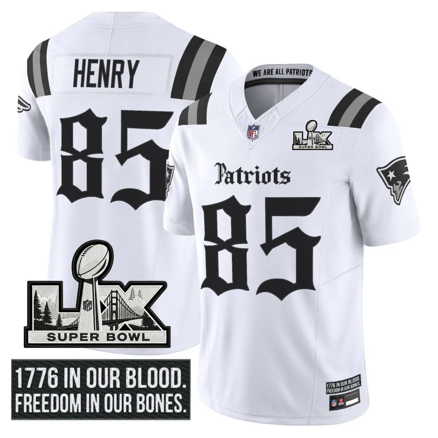 NE SB LX Patch Vapor Limited Gothic Jersey - All Stitched
