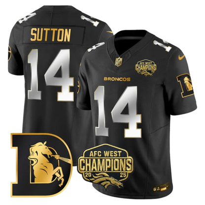 DEN AFC West Champions Throwback Gold Vapor Limited Jersey - All Stitched