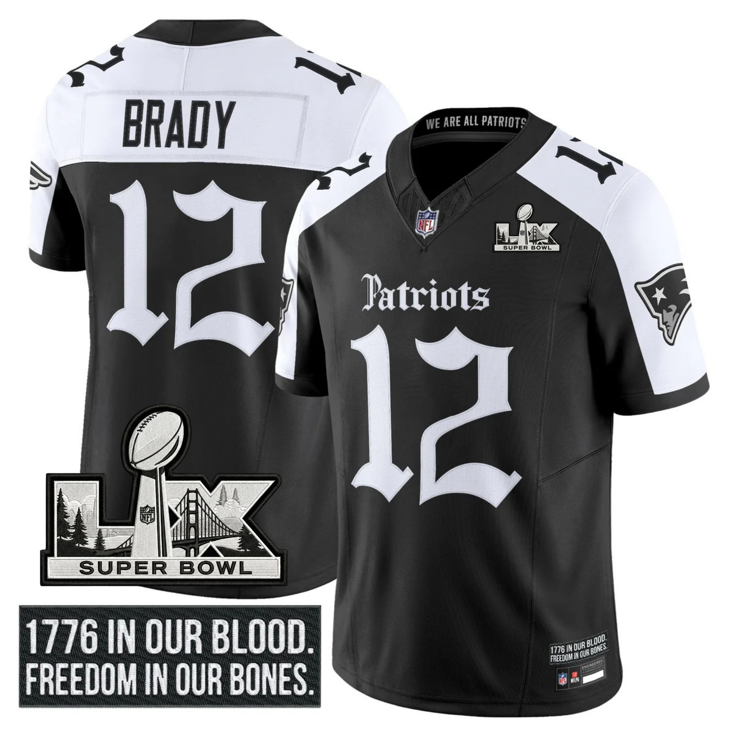NE SB LX Patch Vapor Limited Gothic Jersey - All Stitched