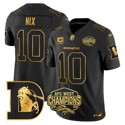 DEN AFC West Champions Throwback Gold Vapor Limited Jersey - All Stitched