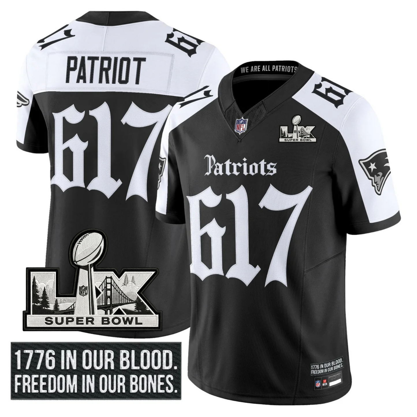 NE SB LX Patch Vapor Limited Gothic Jersey - All Stitched