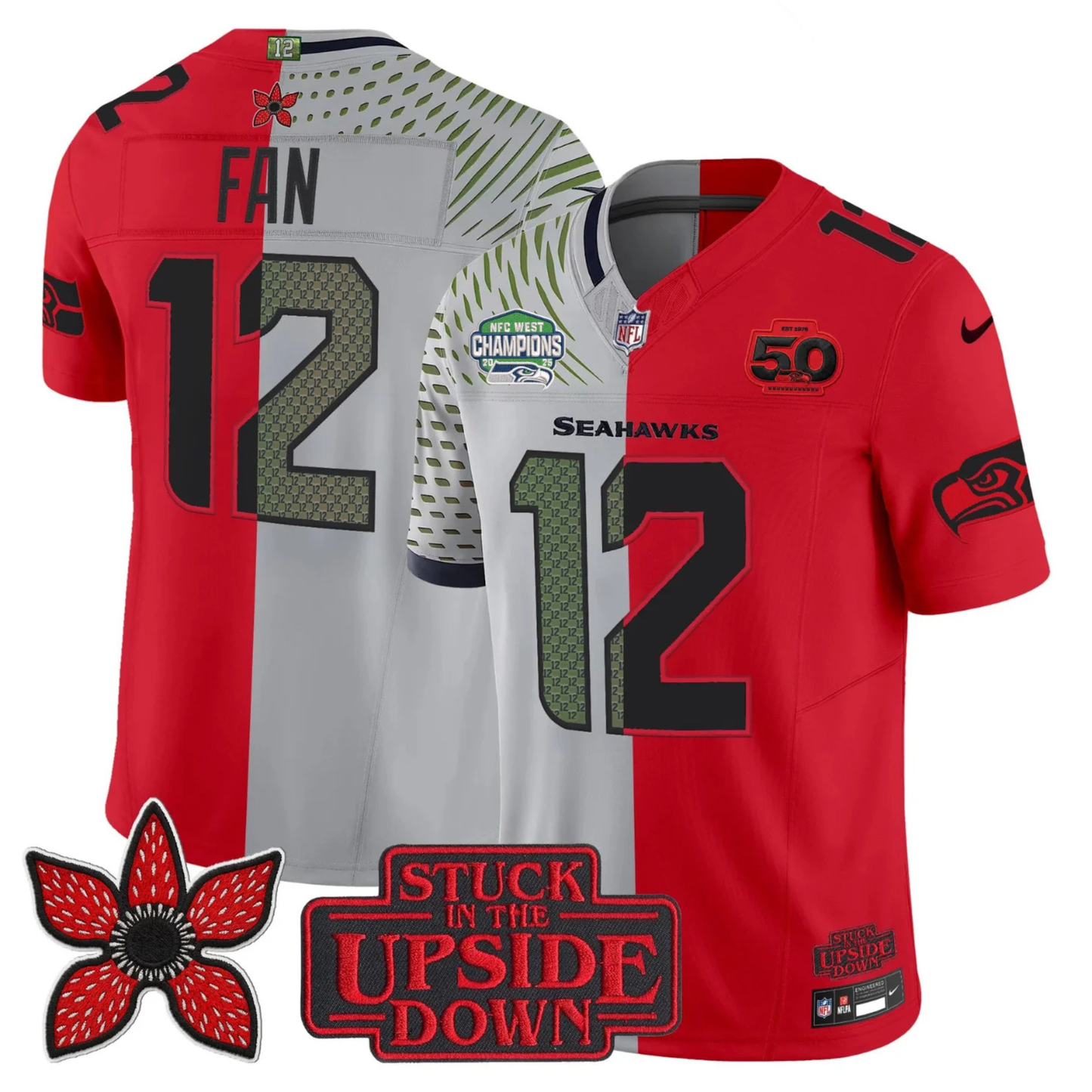 Seattle Seahawks 2025 NFC West Division Champions 'Upside Down Edition' Vapor Limited Jersey - All Stitched