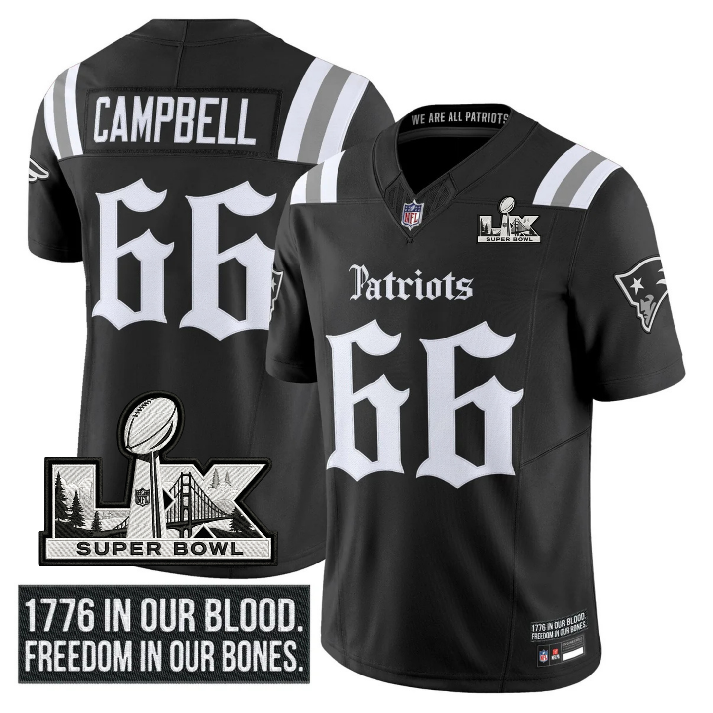 NE SB LX Patch Vapor Limited Gothic Jersey - All Stitched