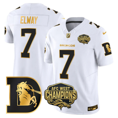DEN AFC West Champions Throwback Gold Vapor Limited Jersey - All Stitched