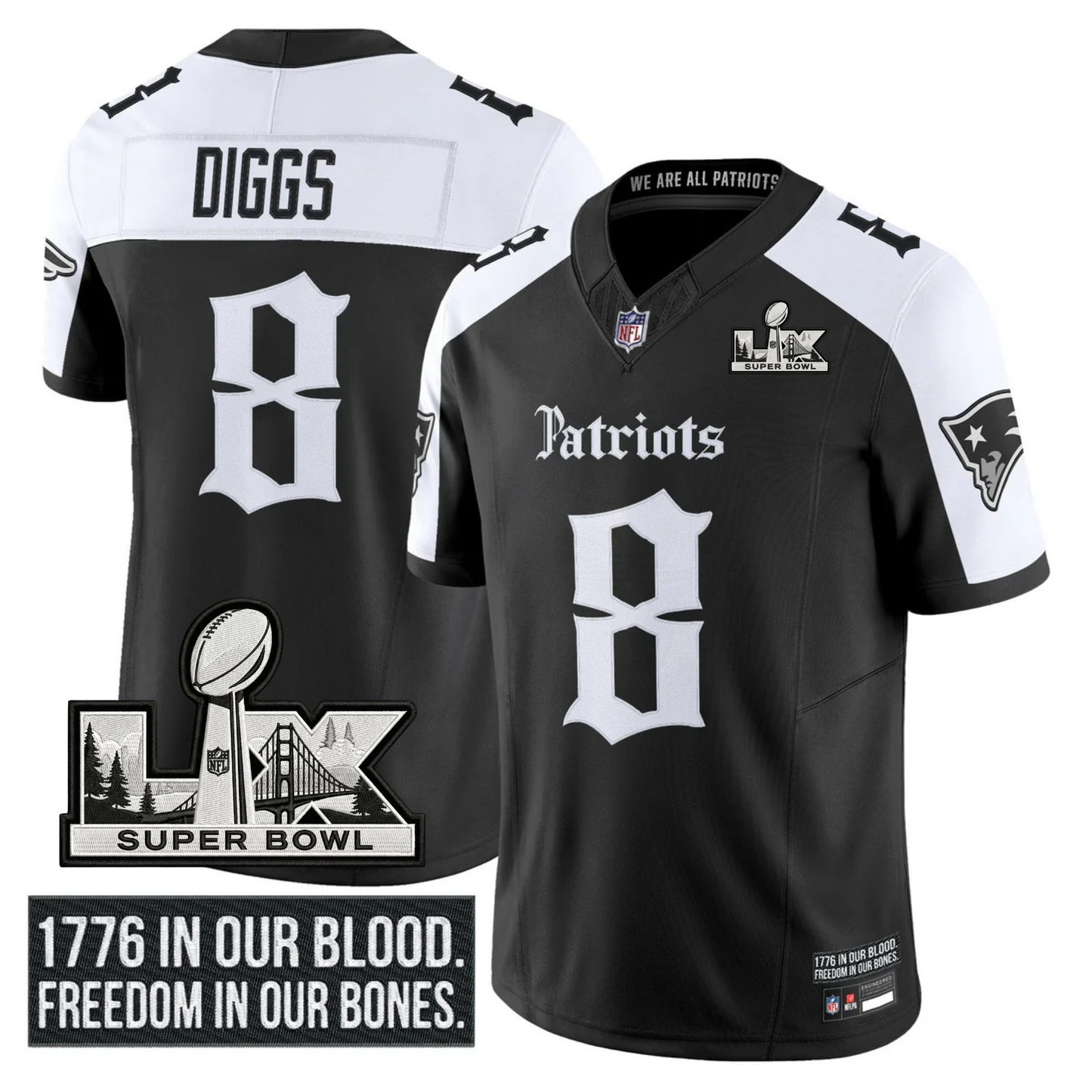 NE SB LX Patch Vapor Limited Gothic Jersey - All Stitched