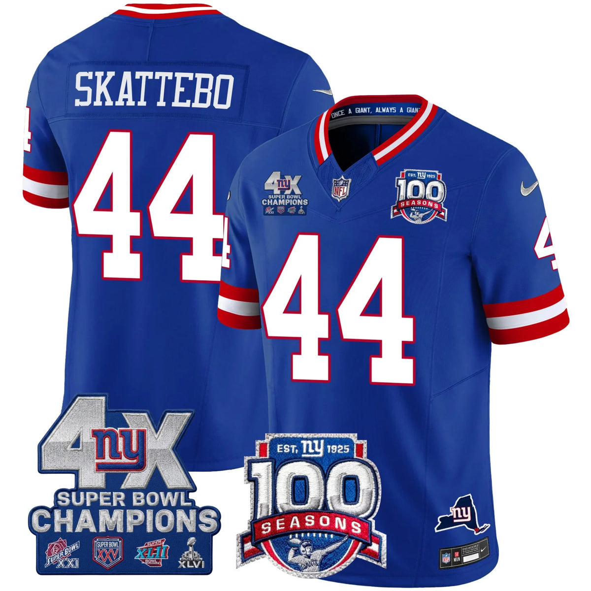 NYG 4X Champions & 100th Season Patch Limited Edition - Stitched (2)