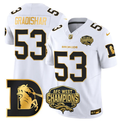 DEN AFC West Champions Throwback Gold Vapor Limited Jersey - All Stitched