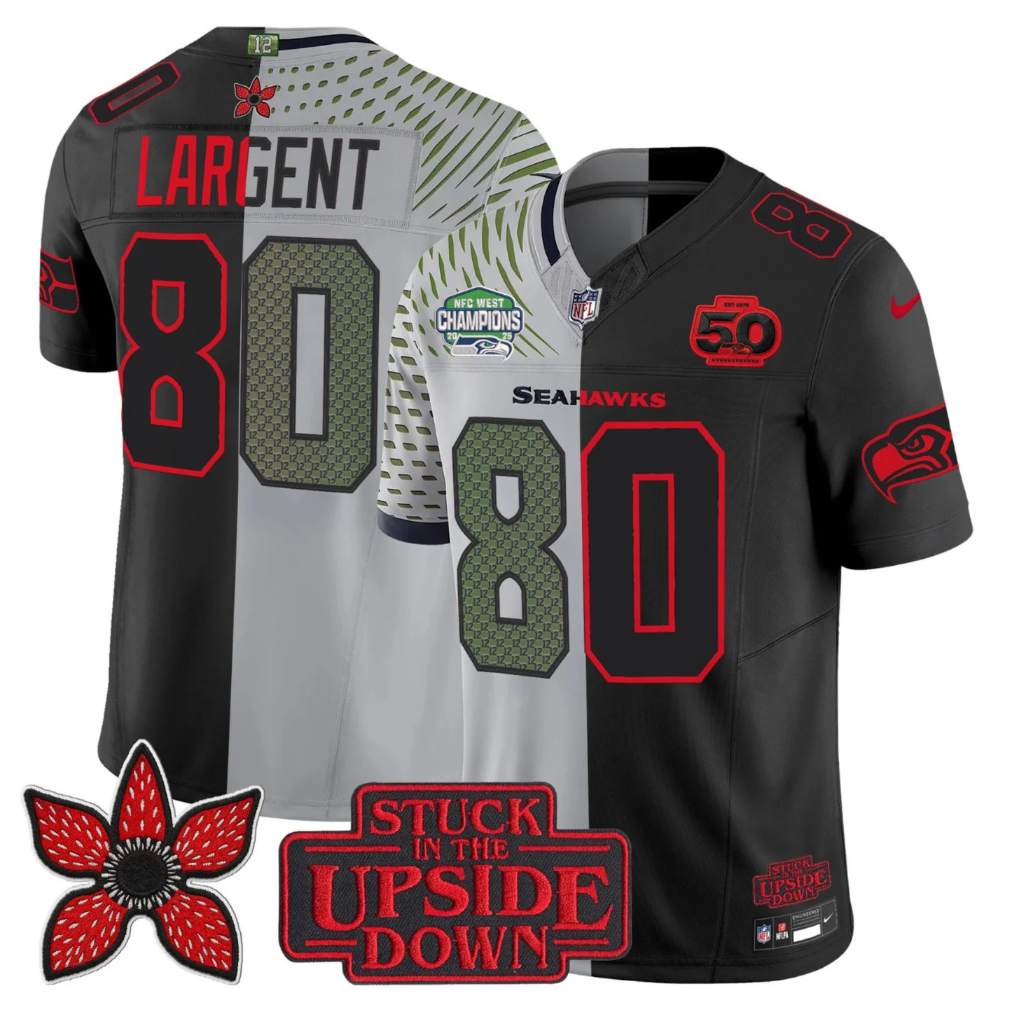 Seattle Seahawks 2025 NFC West Division Champions 'Upside Down Edition' Vapor Limited Jersey - All Stitched