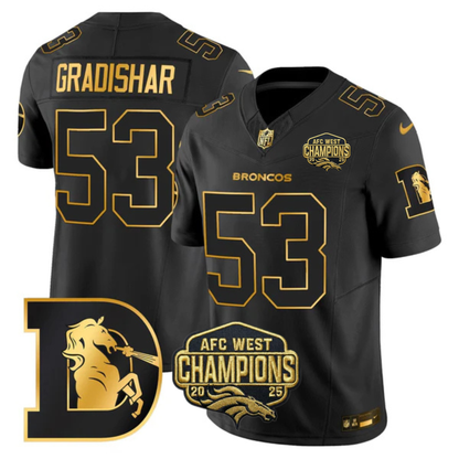 DEN AFC West Champions Throwback Gold Vapor Limited Jersey - All Stitched