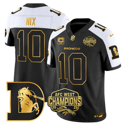 DEN AFC West Champions Throwback Gold Vapor Limited Jersey - All Stitched