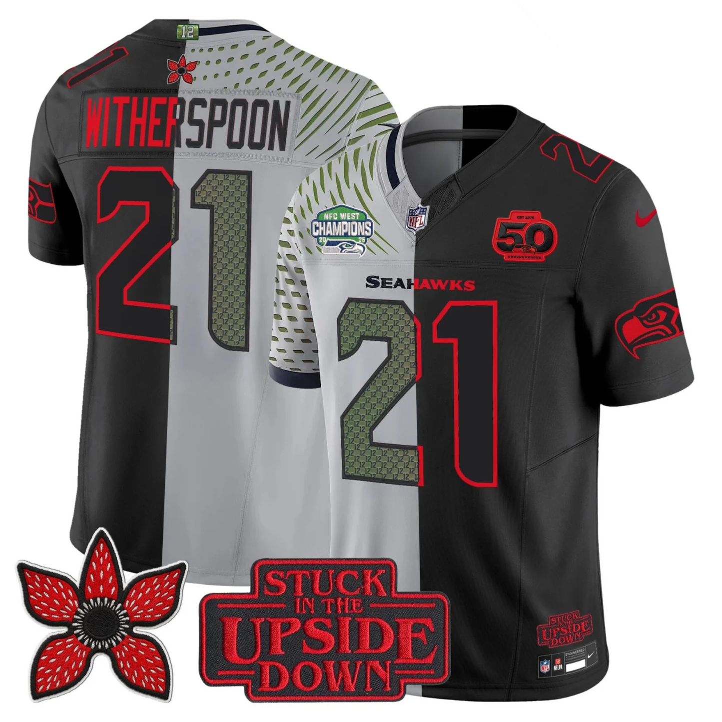Seattle Seahawks 2025 NFC West Division Champions 'Upside Down Edition' Vapor Limited Jersey - All Stitched