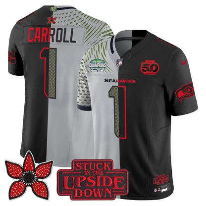 Seattle Seahawks 2025 NFC West Division Champions 'Upside Down Edition' Vapor Limited Jersey - All Stitched