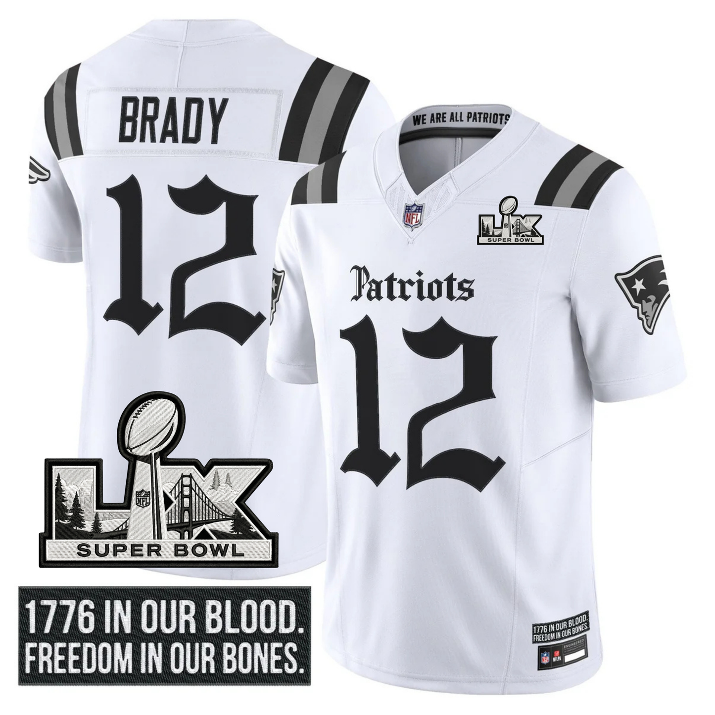 NE SB LX Patch Vapor Limited Gothic Jersey - All Stitched