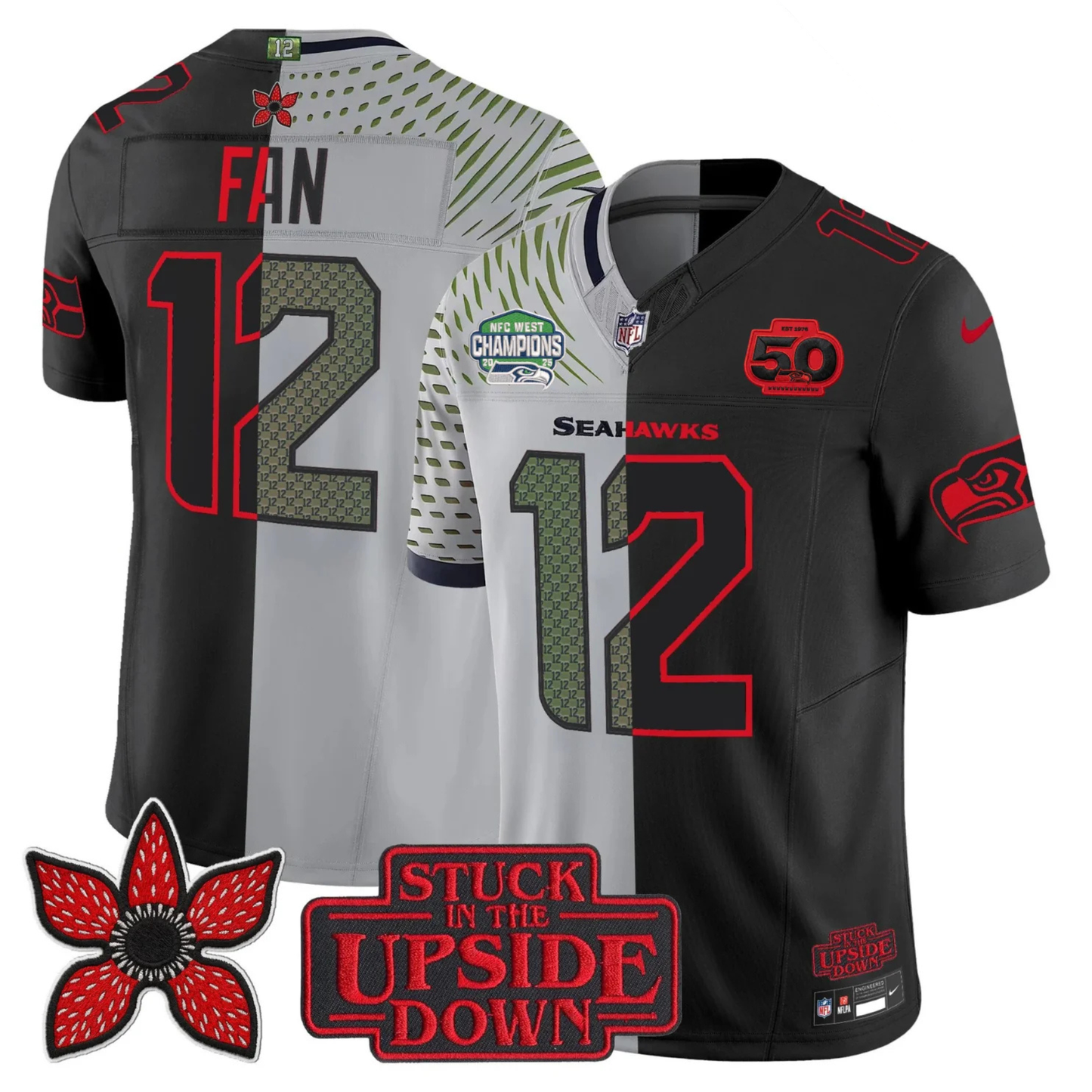Seattle Seahawks 2025 NFC West Division Champions 'Upside Down Edition' Vapor Limited Jersey - All Stitched