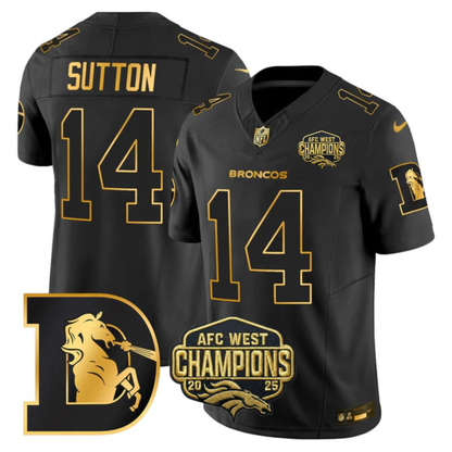 DEN AFC West Champions Throwback Gold Vapor Limited Jersey - All Stitched