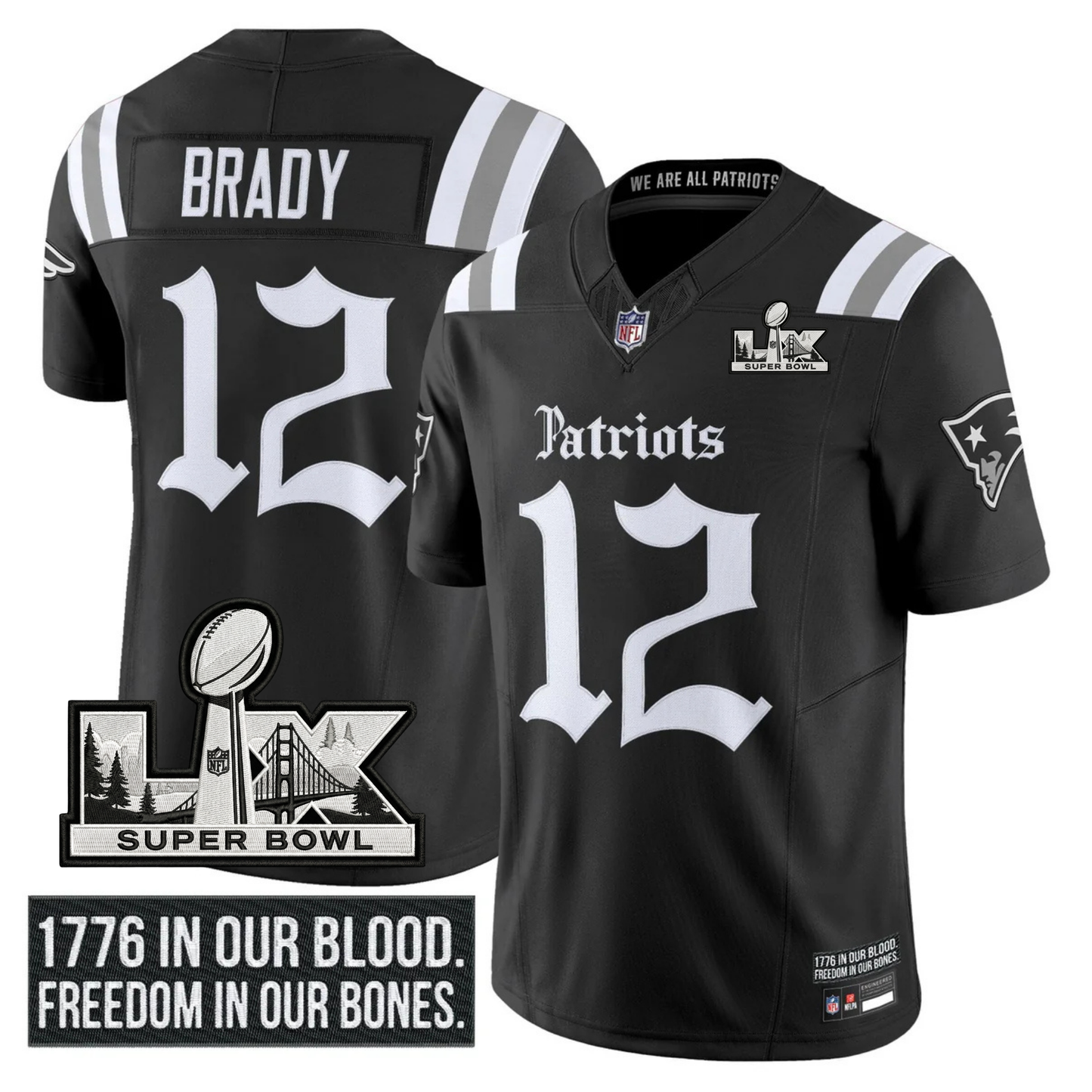 NE SB LX Patch Vapor Limited Gothic Jersey - All Stitched