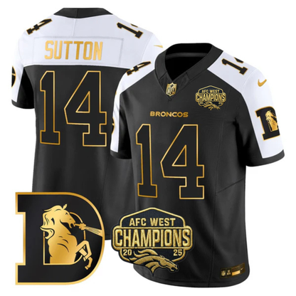 DEN AFC West Champions Throwback Gold Vapor Limited Jersey - All Stitched