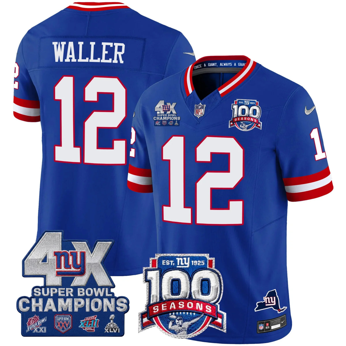 NYG 4X Champions & 100th Season Patch Limited Edition - Stitched (2)